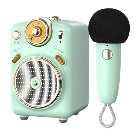 Divoom Fairy-OK Yeşil Karaoke Mikrofonlu FM Radyolu Bluetooth Hoparlör