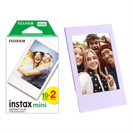 Instax Mini 12 Makine Uyumlu 20'li Film ve Lila Fotoğraf Çerçevesi